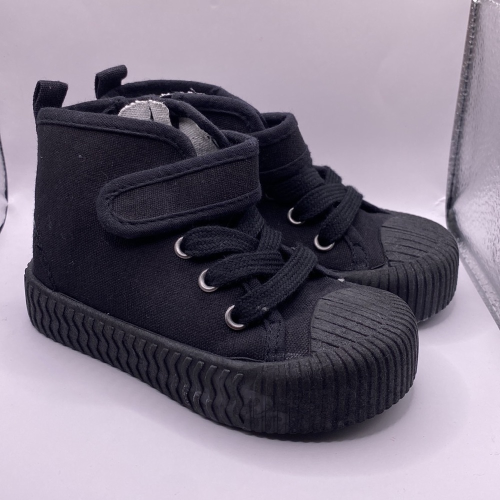 Toddler boys girls black high top sneakers boots booties